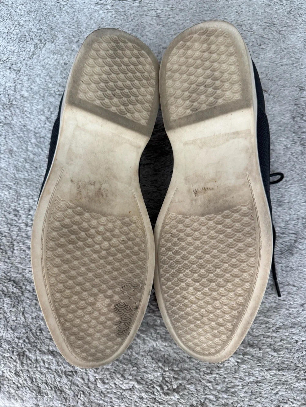 Black Lace-Up Oxford Shoes with Brown Trim